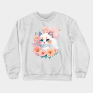 Celestial Purrfection: Ragdoll's Beauty Shines in Fantasy Art Crewneck Sweatshirt